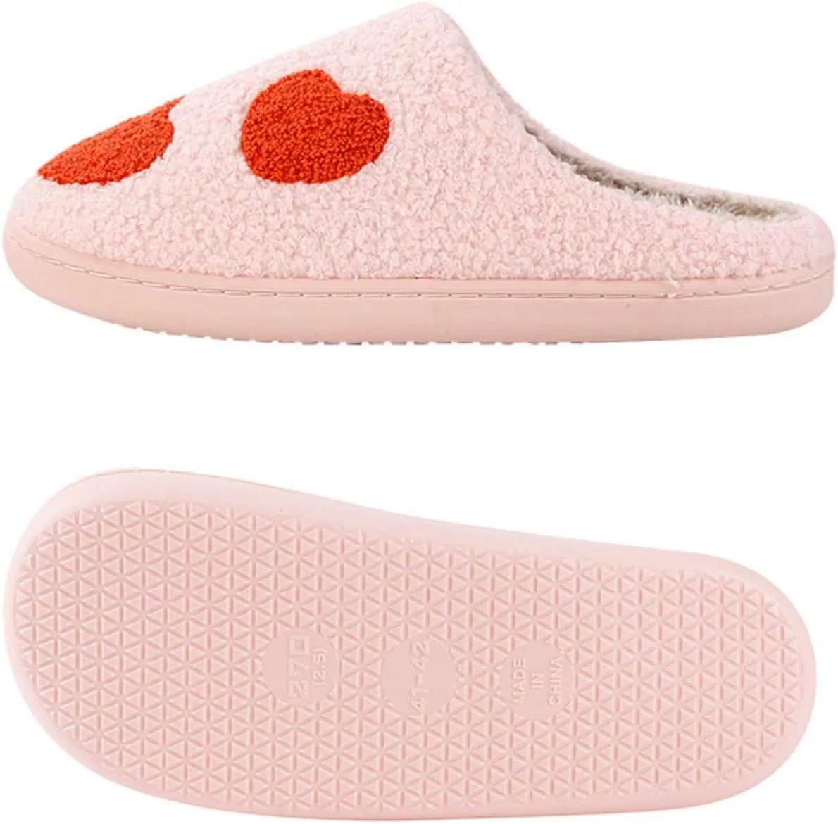 Slippers Women Fuzzy Valentines House Rose Heart Bedroom Platform Fleece Slipper Indoor Couple Warm Cozy Winter Home Non Slip Wool Lined Shoes