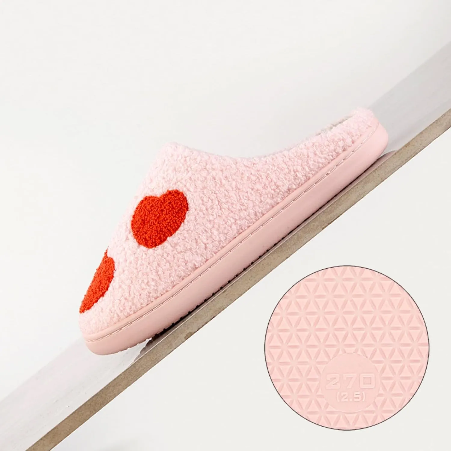 Slippers Women Fuzzy Valentines House Rose Heart Bedroom Platform Fleece Slipper Indoor Couple Warm Cozy Winter Home Non Slip Wool Lined Shoes