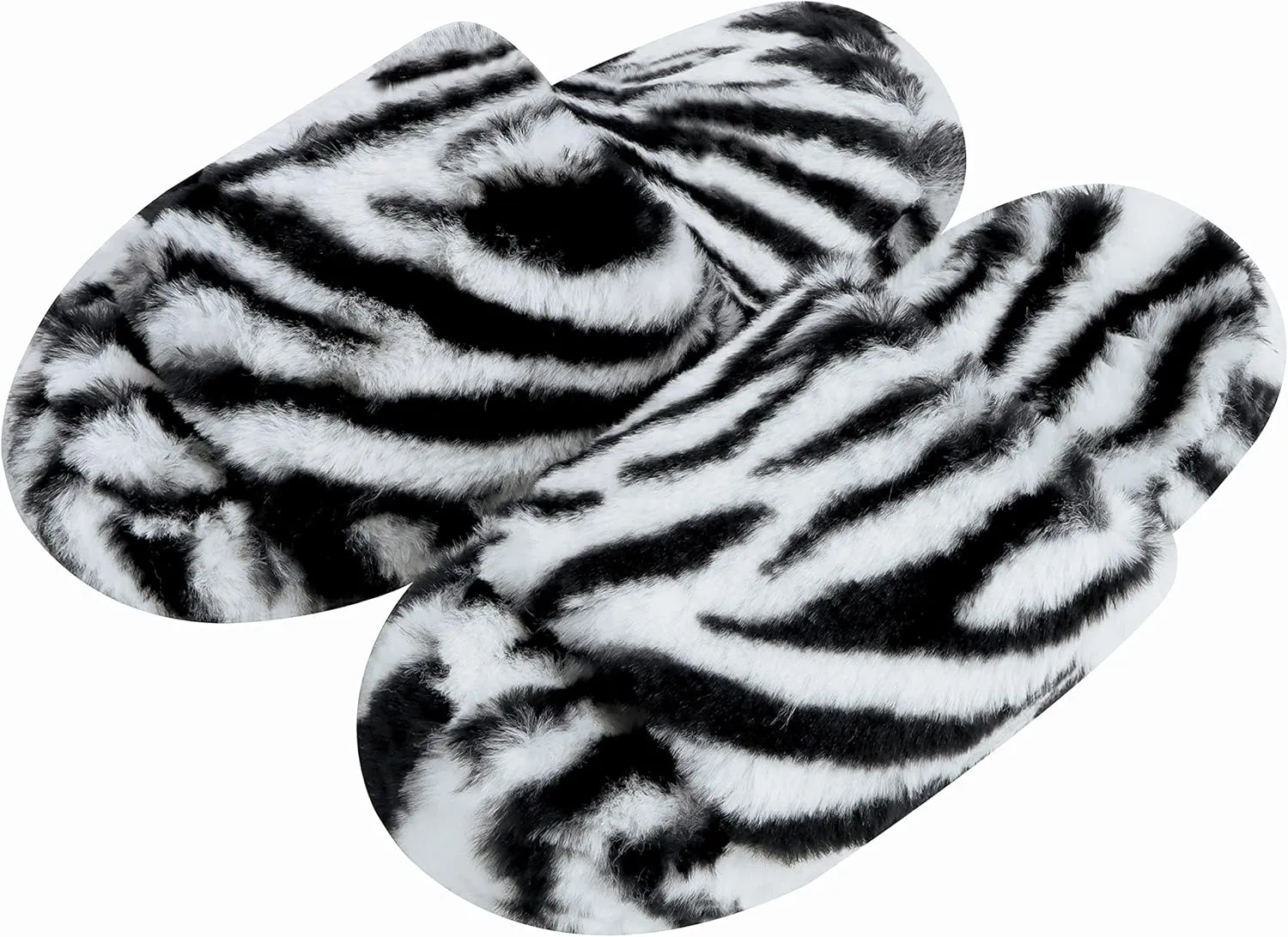 Snoozies Fuzzy Open Toe Slippers for Women - Cute, Comfy Pedi Slides for Women with Non-Skid Sole - Indoor House Spa Shoes - Ladies Pedicure Slippers