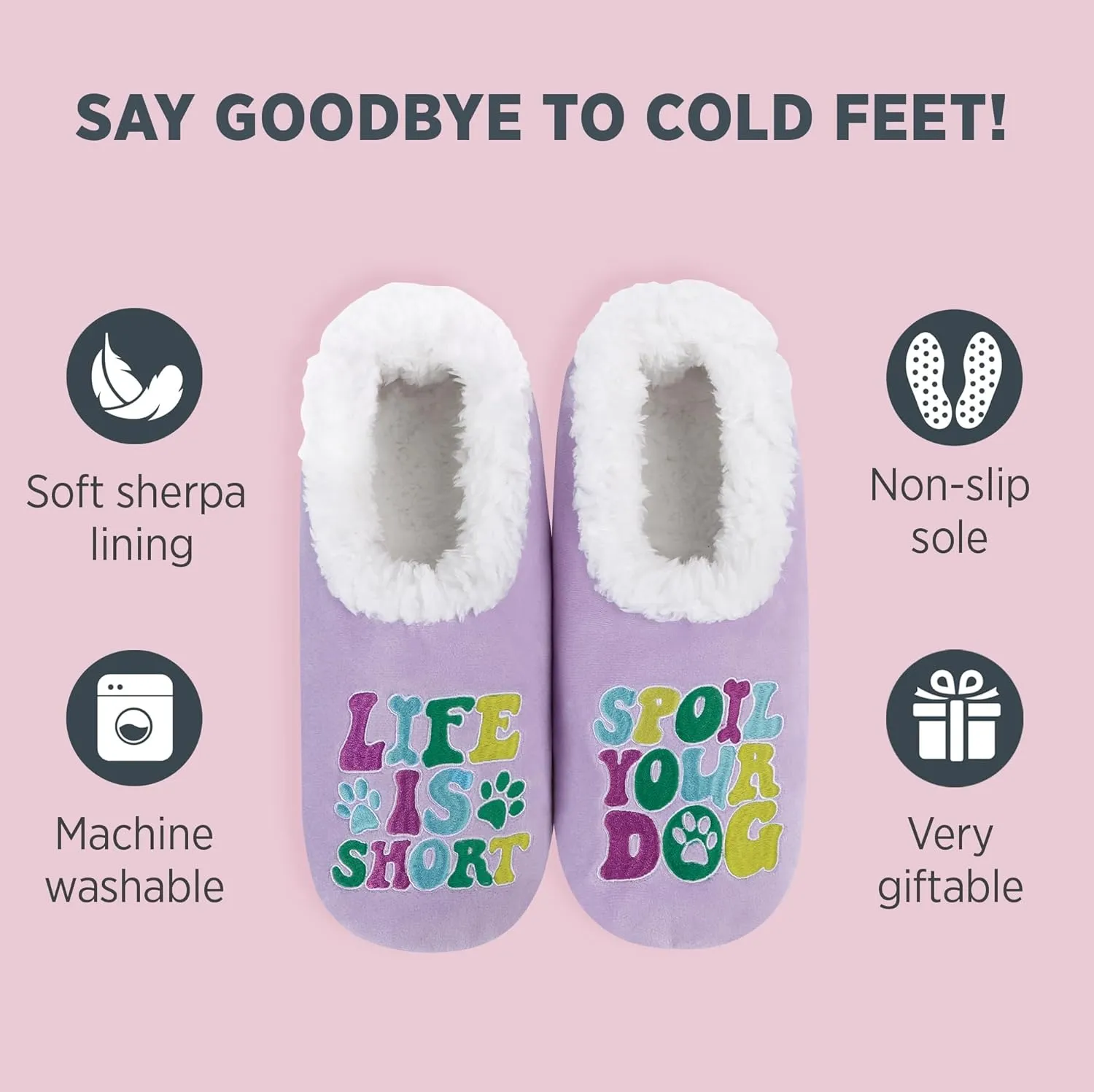 Snoozies Pairable Slipper Socks - Non-Slip Fuzzy Slippers for Women