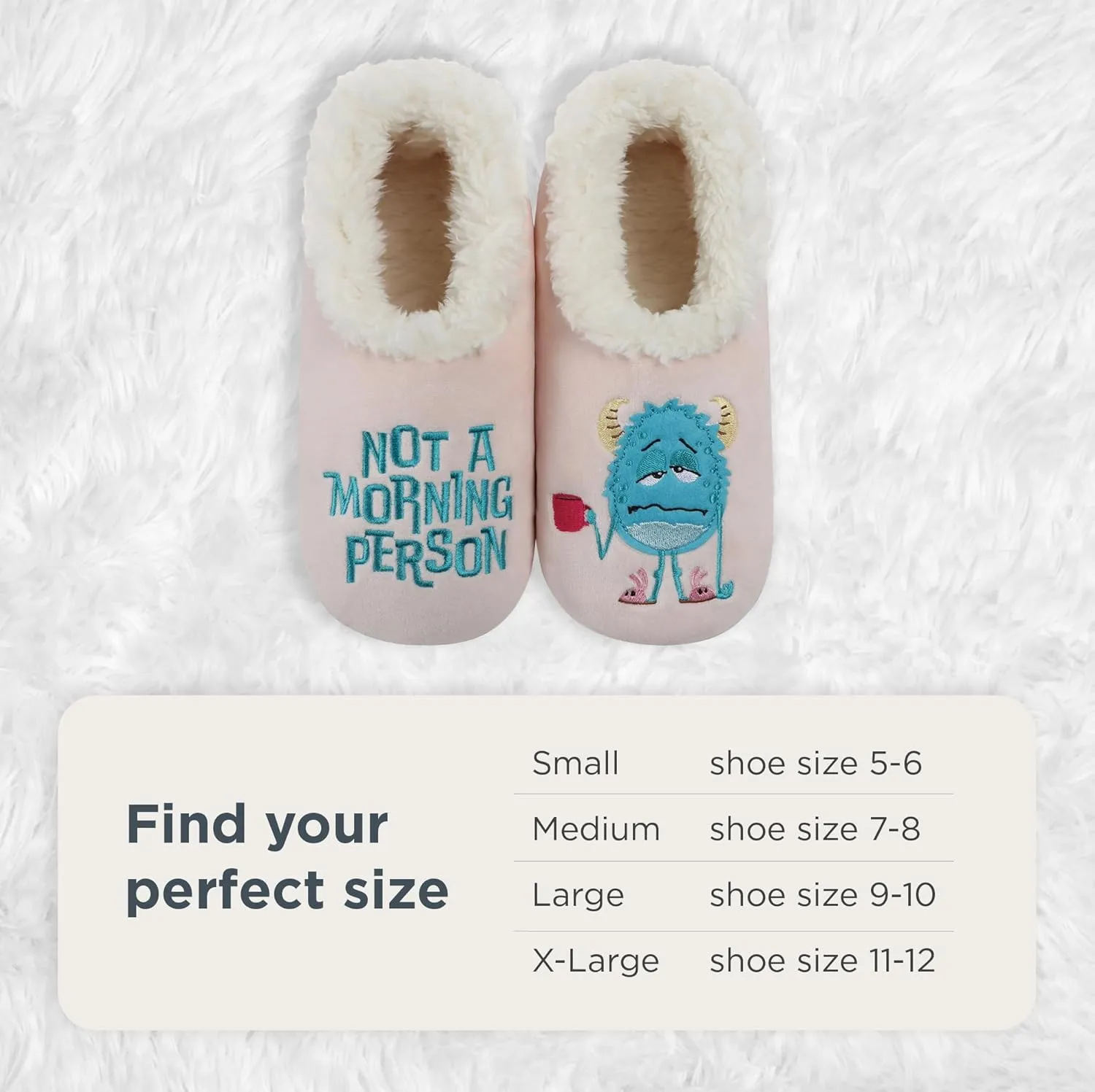 Snoozies Pairables Sherpa-lined Slipper Socks - Fuzzy and Cute Slippers for Women with Non-Slip Sole - Ladies Warm Slippers