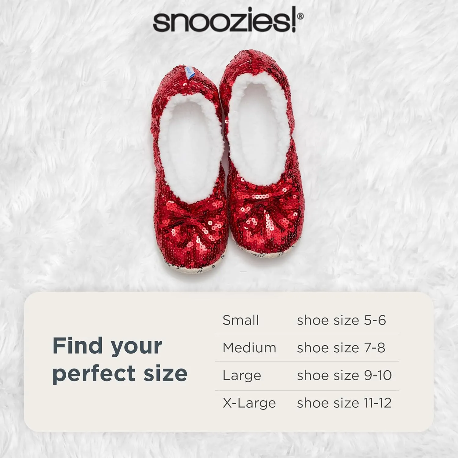 Snoozies Sequin Slippers for Women Indoor with Sherpa Lining, Womens Slipper Socks with Grips