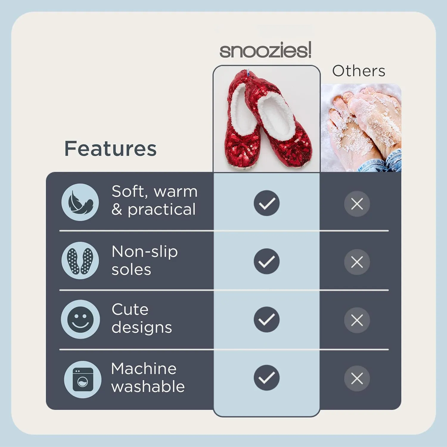 Snoozies Sequin Slippers for Women Indoor with Sherpa Lining, Womens Slipper Socks with Grips