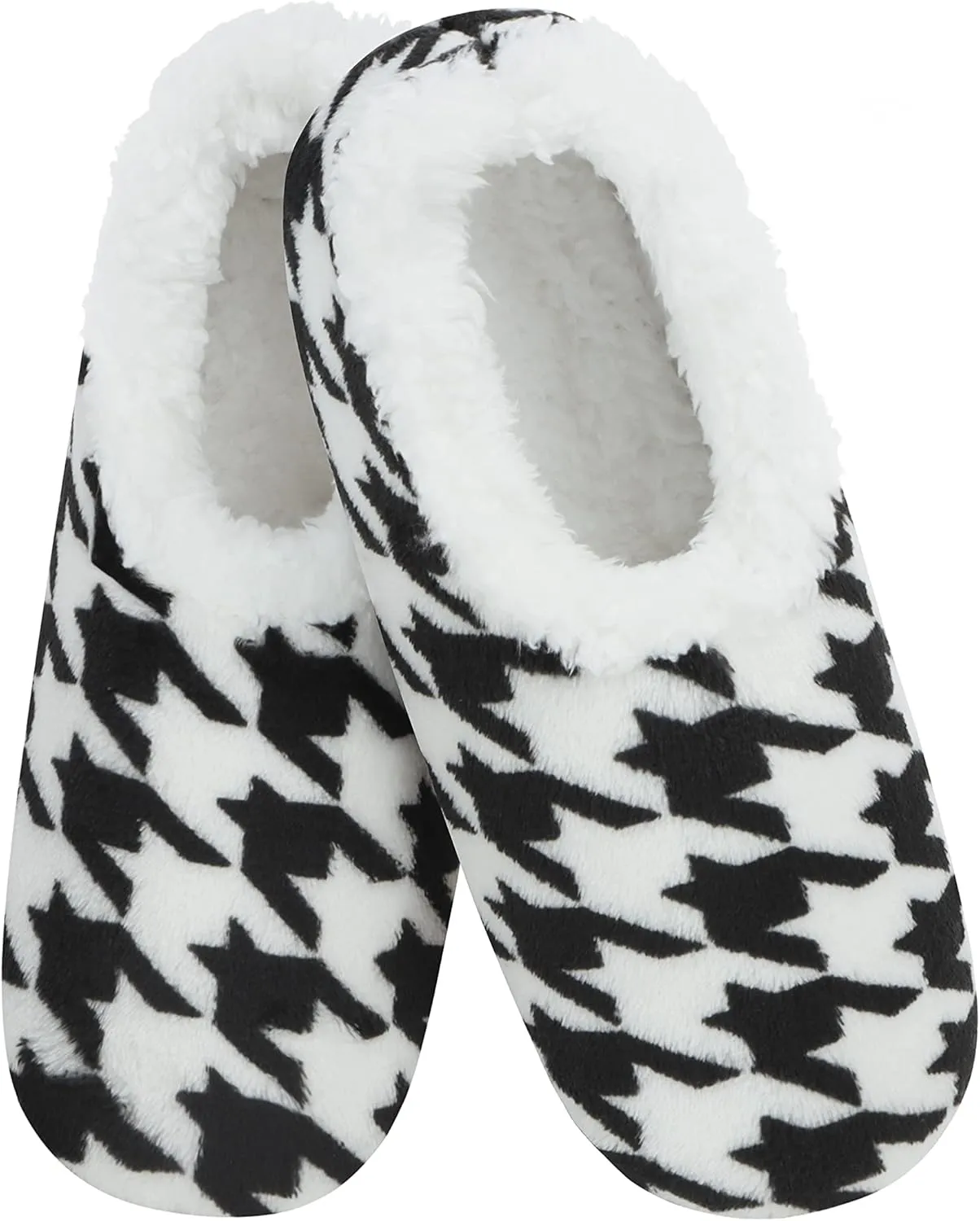 Snoozies Sherpa-Lined Slipper Socks - Fuzzy and Cute Slippers for Women with Non-Slip Sole - Ladies Warm Slippers