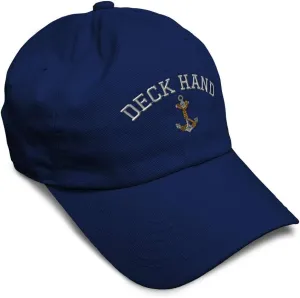Soft Baseball Cap Deck Hand Anchor Boat Silver Embroidery Others Ship Cotton Anchor Dad Hats for Men & Women