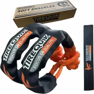 Soft Shackle 1/2" X 22" 60,600LBS Breaking Strength, Synthetic Offroad Soft Shackle Recovery Kit, UHMWPE Rope Shackle with Protective Sleeve for Sailing, SUV, ATV, UTV, 4X4, Truck (Orange, 2Pack)