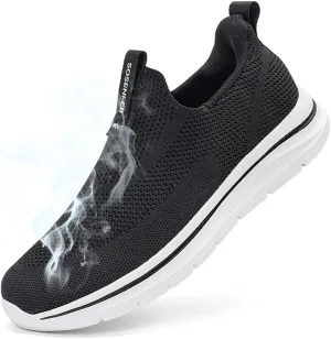 Sosenfer Mens Slip On Hands Free Walking Sneakers Slip in Breathable Athletic Running Shoes Ultra Lightweight Non Slip Tennis Shoes Workout Sneakers for Gym