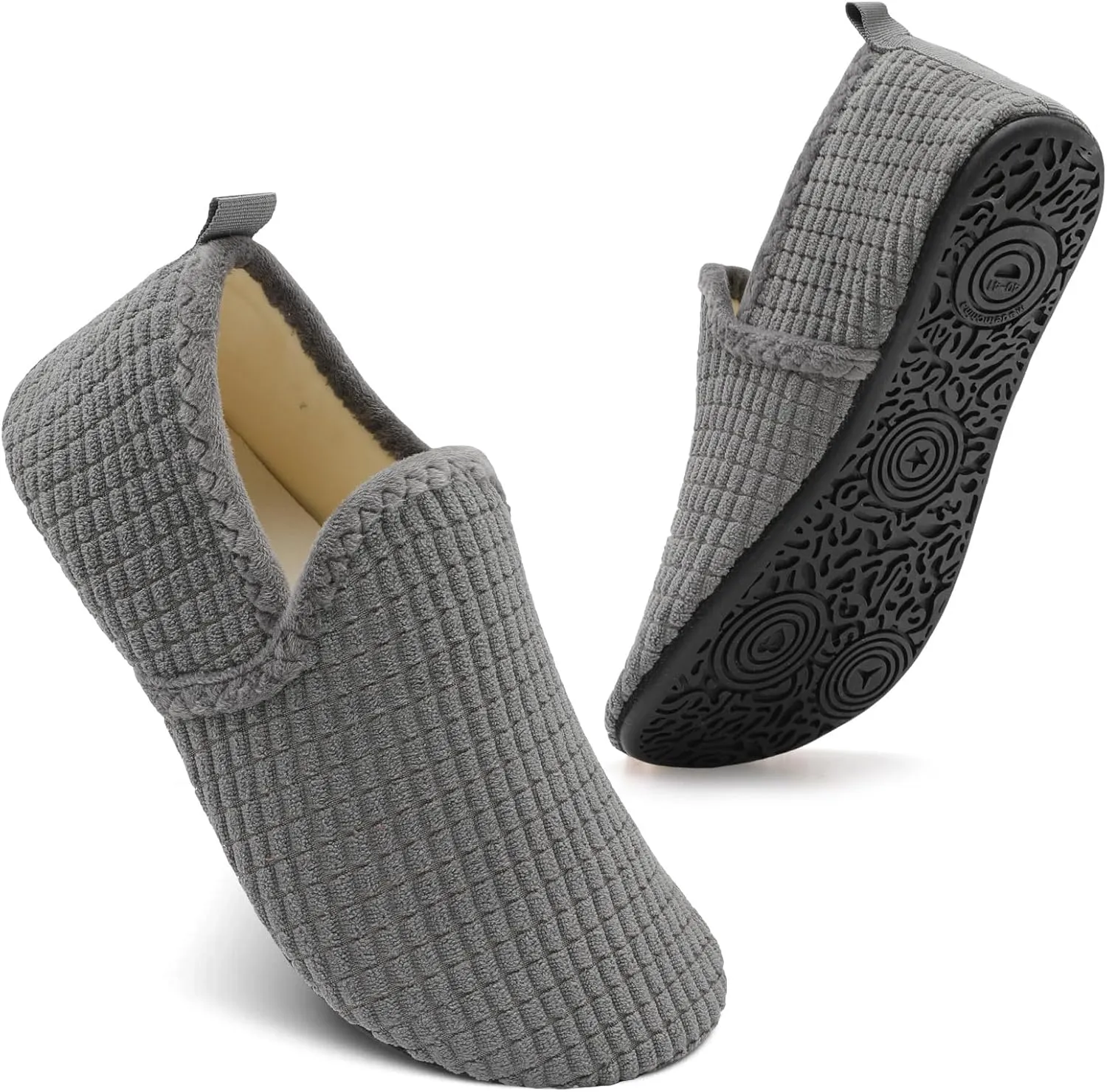 Spesoul Slippers for Women Men Furry Indoor House Shoes Soft Rubber Sole Slipper Socks Slip On House Slippers for Bedroom Home Office Travel Yoga