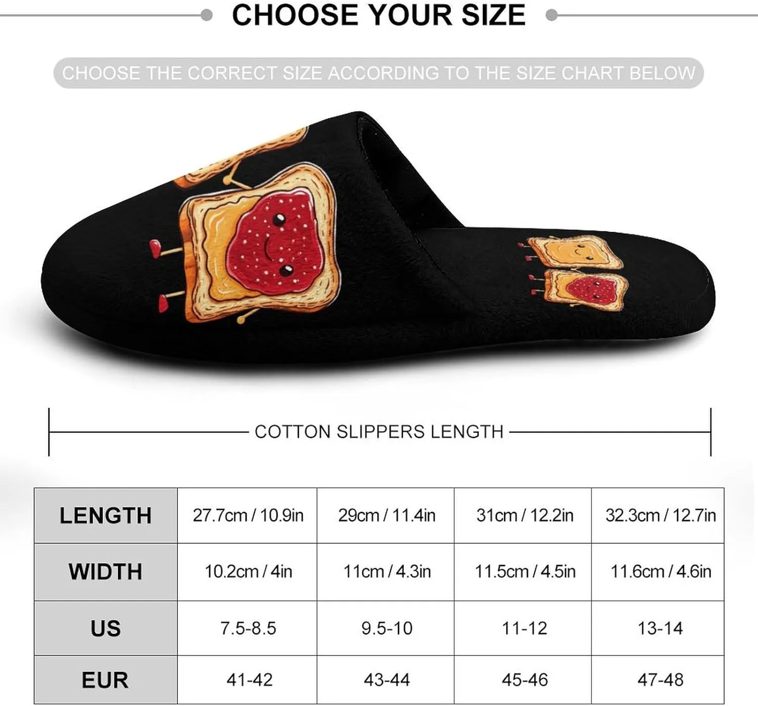 Spread Peanut Butter & Jelly Men's Flannel Slippers Comfort Closed Toe Slip On House Shoes Indoor