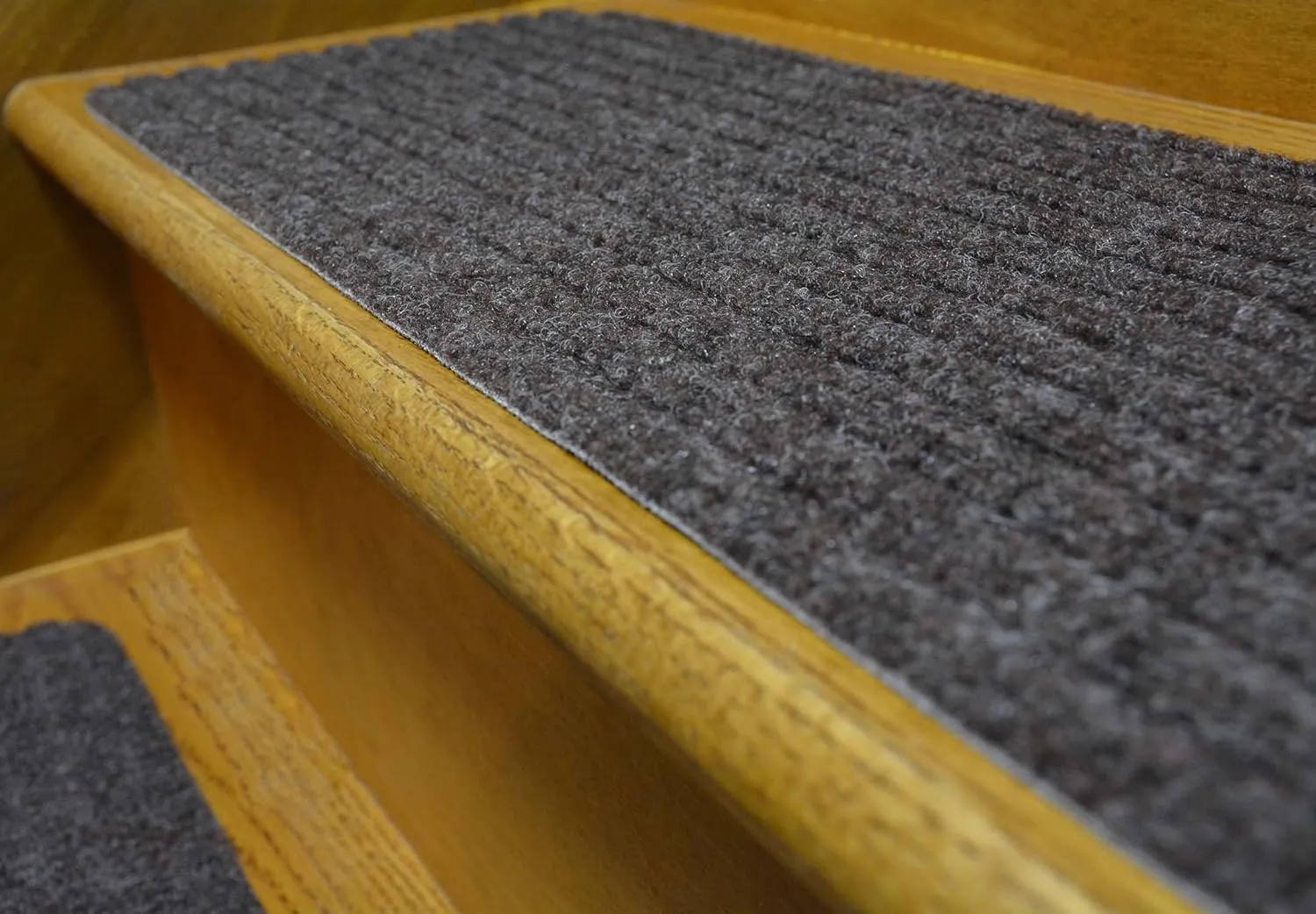 Stair Treads Collection Indoor Skid Slip Resistant Carpet Stair Tread Treads (Dark Grey, Set of 7 (8 in x 30 in))