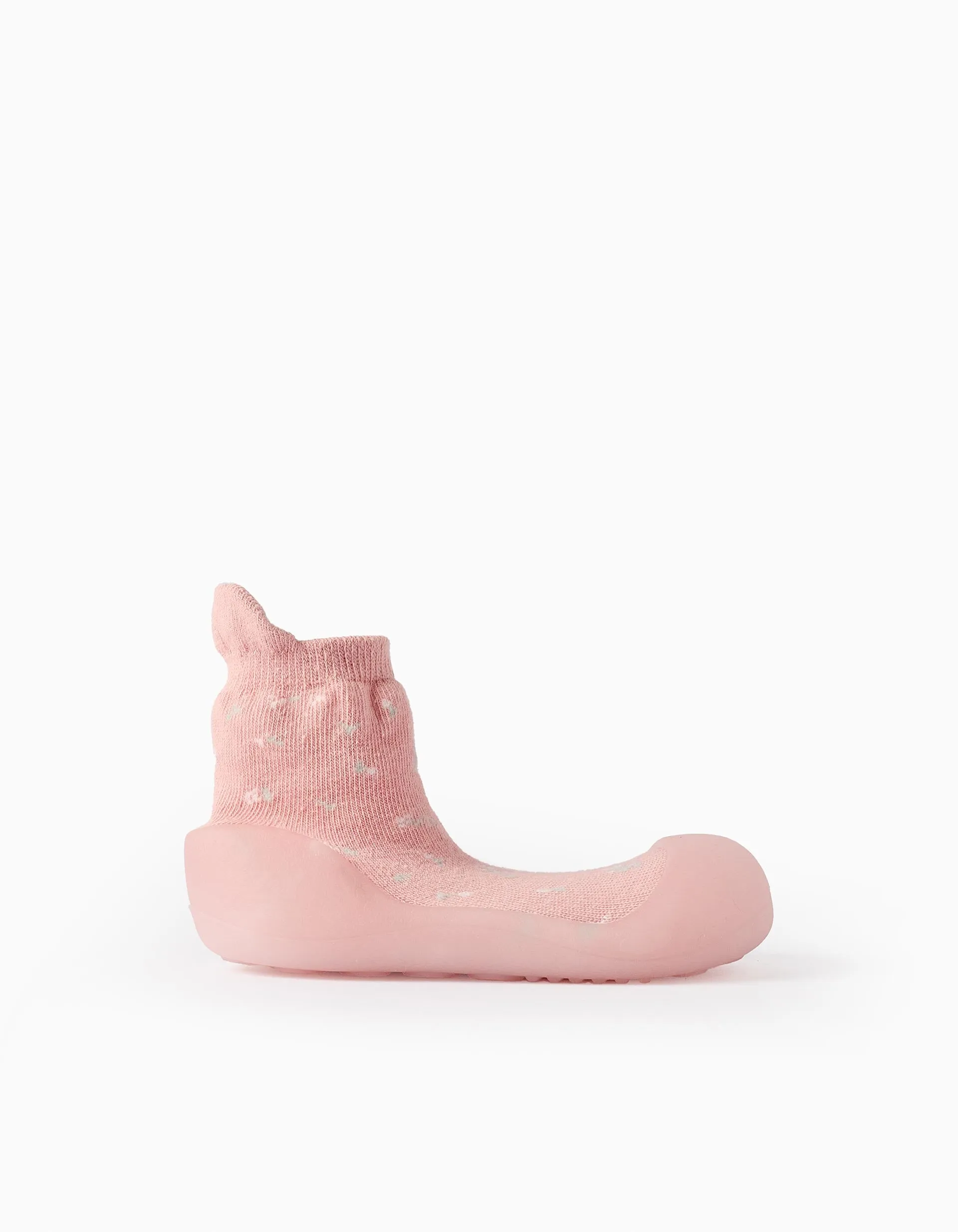 Steppies for Baby Girls 'Floral' Sock-Slipper, Pink