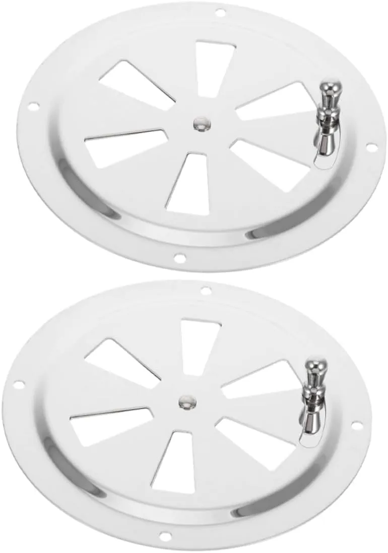 STOBOK 2pcs Stainless Steel Ventilation Plate Round Louvered Air Vent Cover for Yacht Boat Home Office Durable Exhaust Vent with Smooth Edges and Flexible Airflow Control