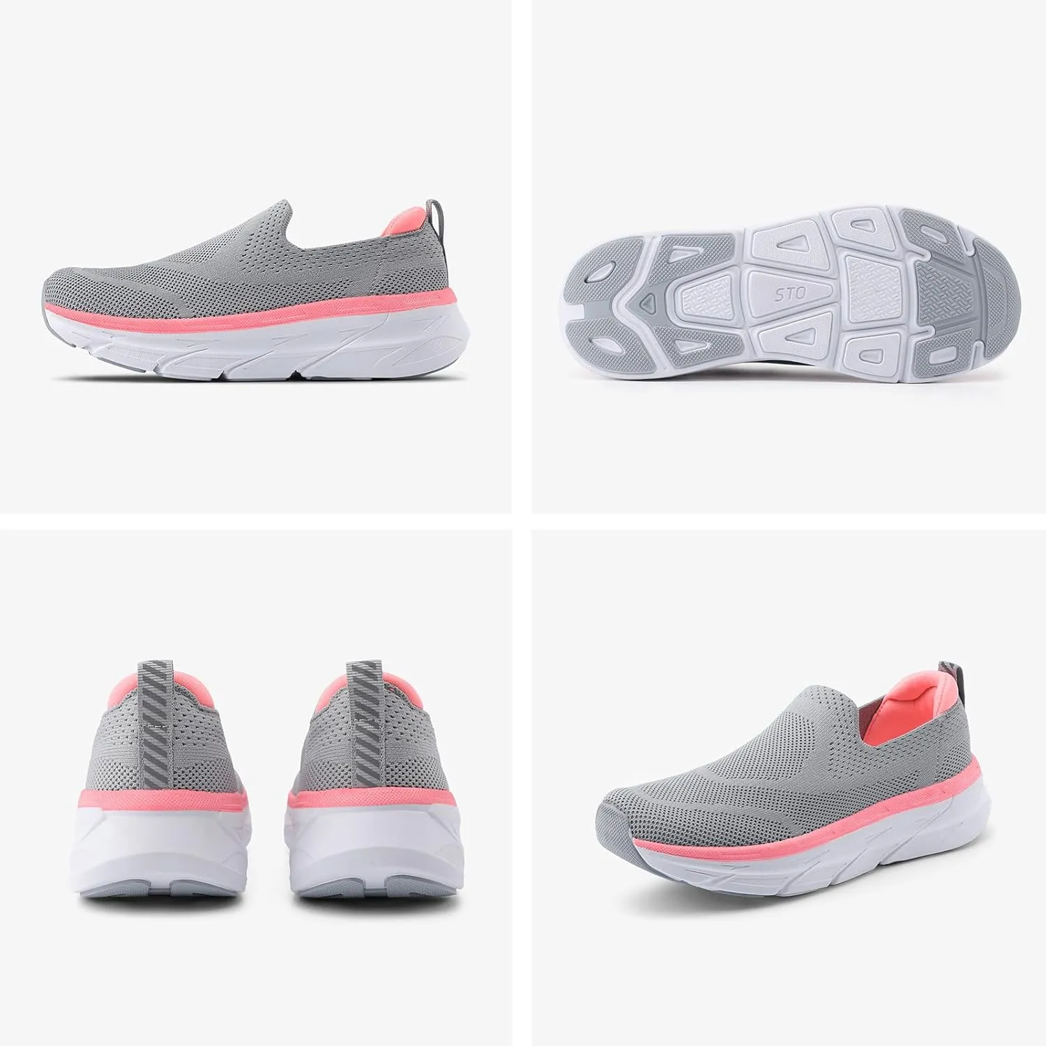 STQ Slip on Sneakers Women Walking Shoes with Arch Support Comfortable Non-Slip Nurse Shoes