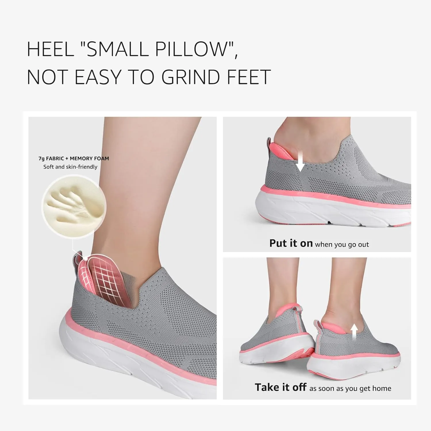STQ Slip on Sneakers Women Walking Shoes with Arch Support Comfortable Non-Slip Nurse Shoes