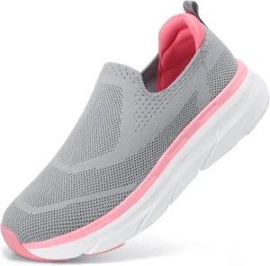 STQ Slip on Sneakers Women Walking Shoes with Arch Support Comfortable Non-Slip Nurse Shoes