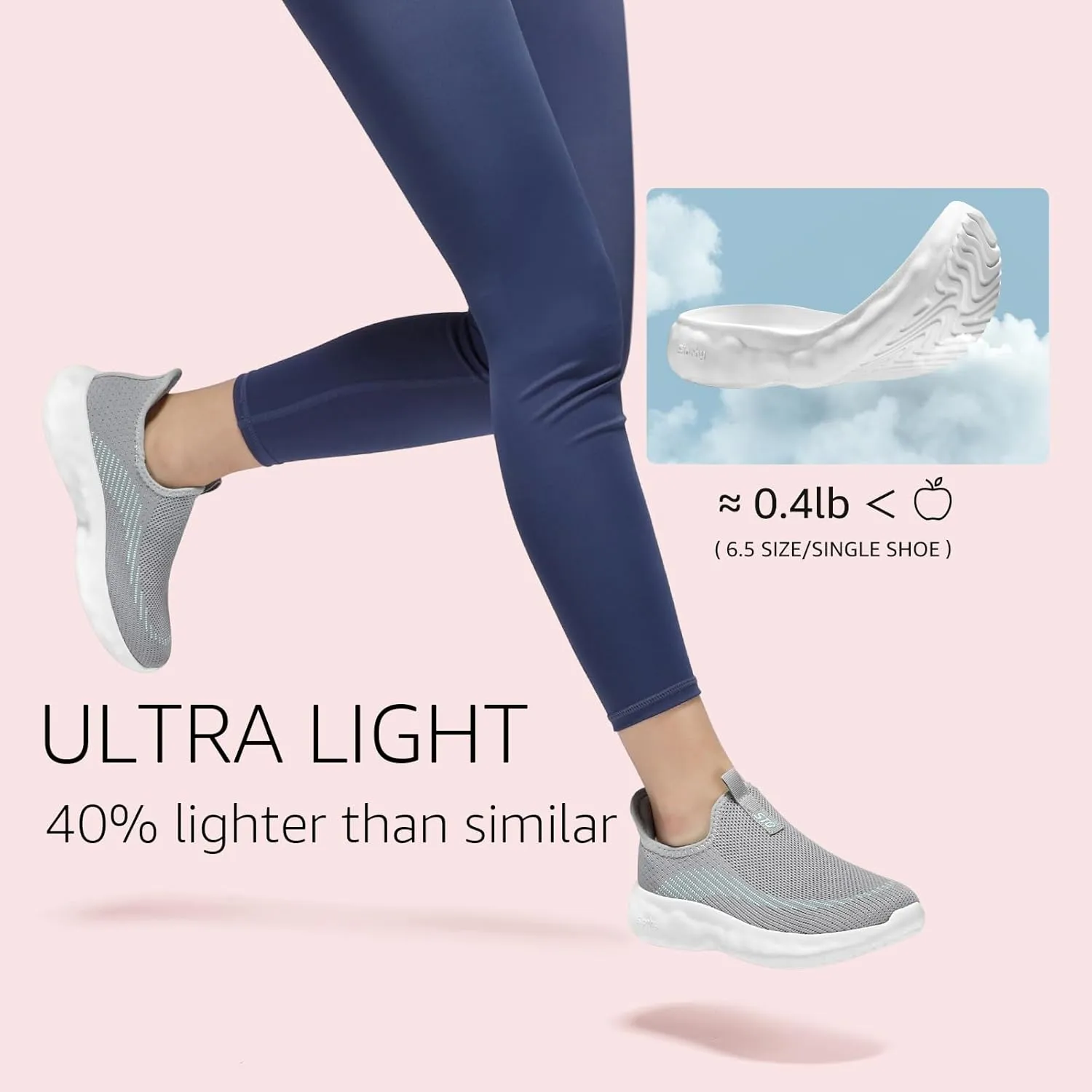 STQ Slip On Womens Sneakers Walking Orthopedic Breathable Arch Support Shoes with Cloud-Like Sole