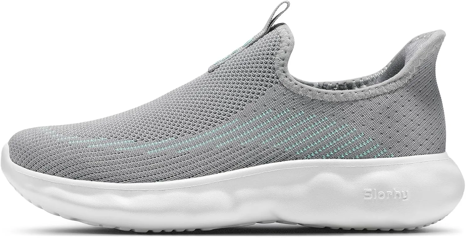 STQ Slip On Womens Sneakers Walking Orthopedic Breathable Arch Support Shoes with Cloud-Like Sole