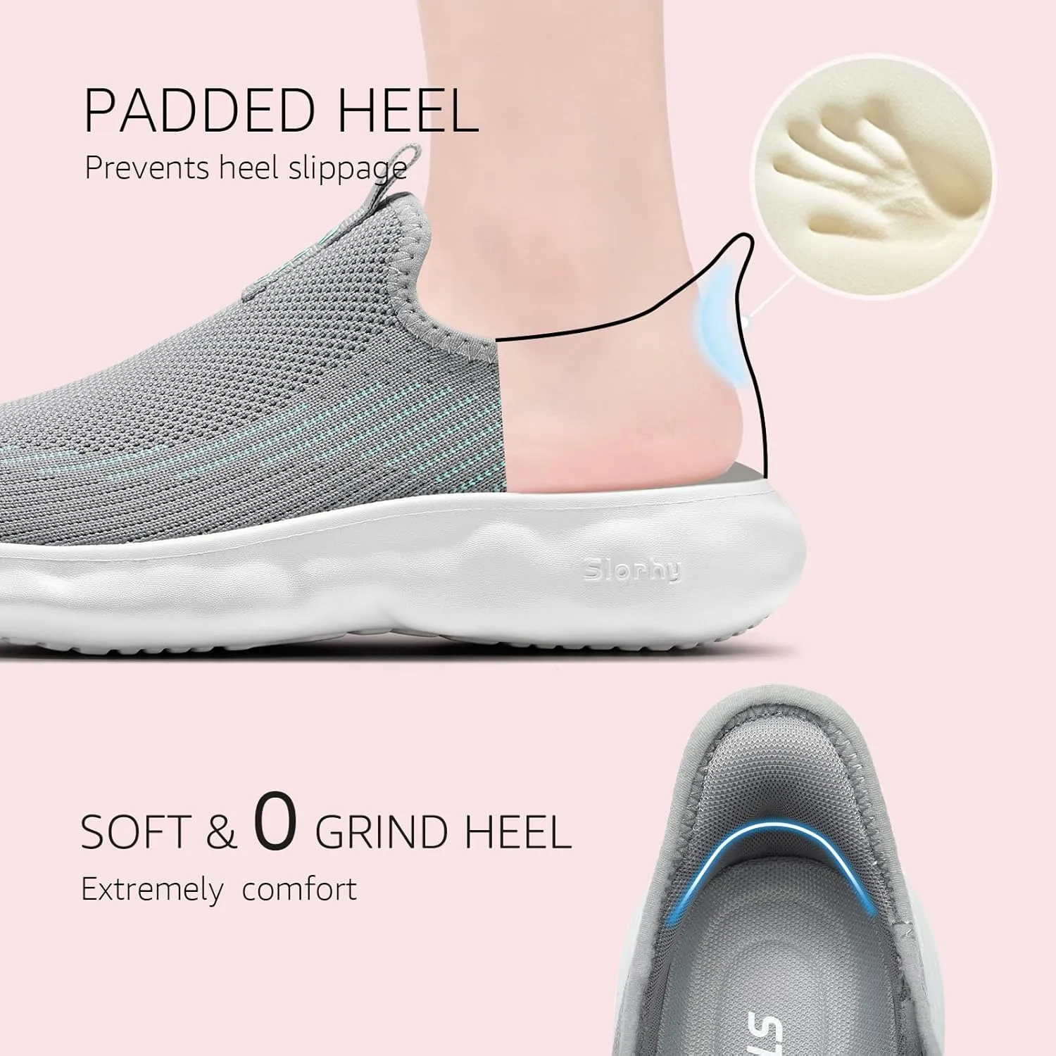 STQ Slip On Womens Sneakers Walking Orthopedic Breathable Arch Support Shoes with Cloud-Like Sole