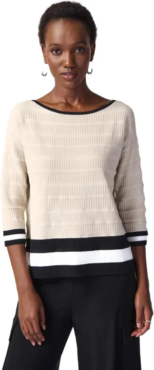 Striped Dry Yarn Viscose Blend Sweater 241924
