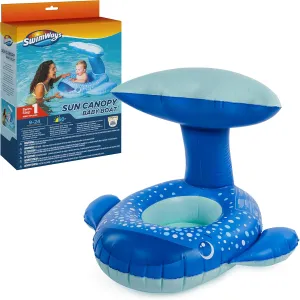 Swimways Sun Canopy Baby Boat, Inflatable Baby Pool Float & Swimming Pool Accessories with Fast Inflation, Whale Toys for Kids Aged 9-24 Months