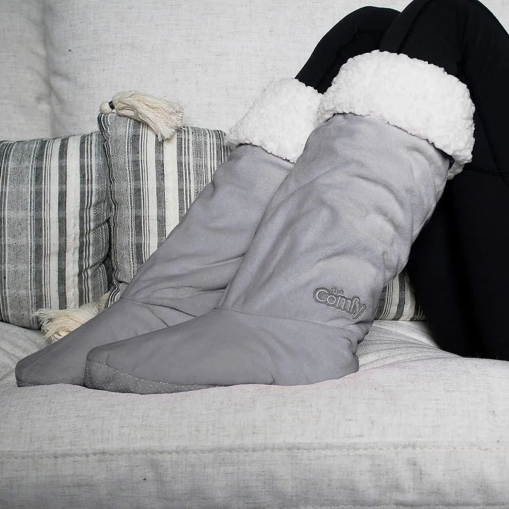THE COMFY For Your Feet – Soft Sherpa-Lined Slipper Socks As Seen On Shark Tank, Double Layered Non-Skid Sock With Grippers