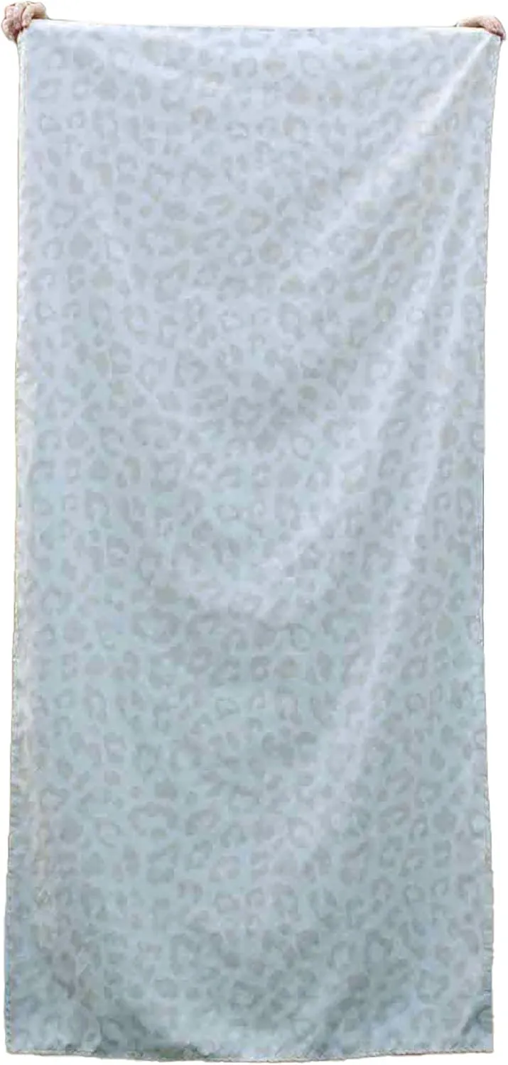 The Royal Standard Leopard Print Soft White 70 x 34 Inch Quick Dry Beach Towel