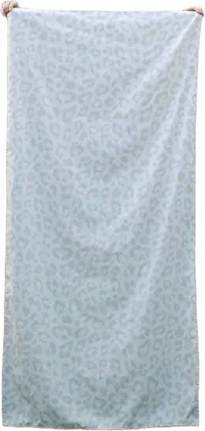 The Royal Standard Leopard Print Soft White 70 x 34 Inch Quick Dry Beach Towel