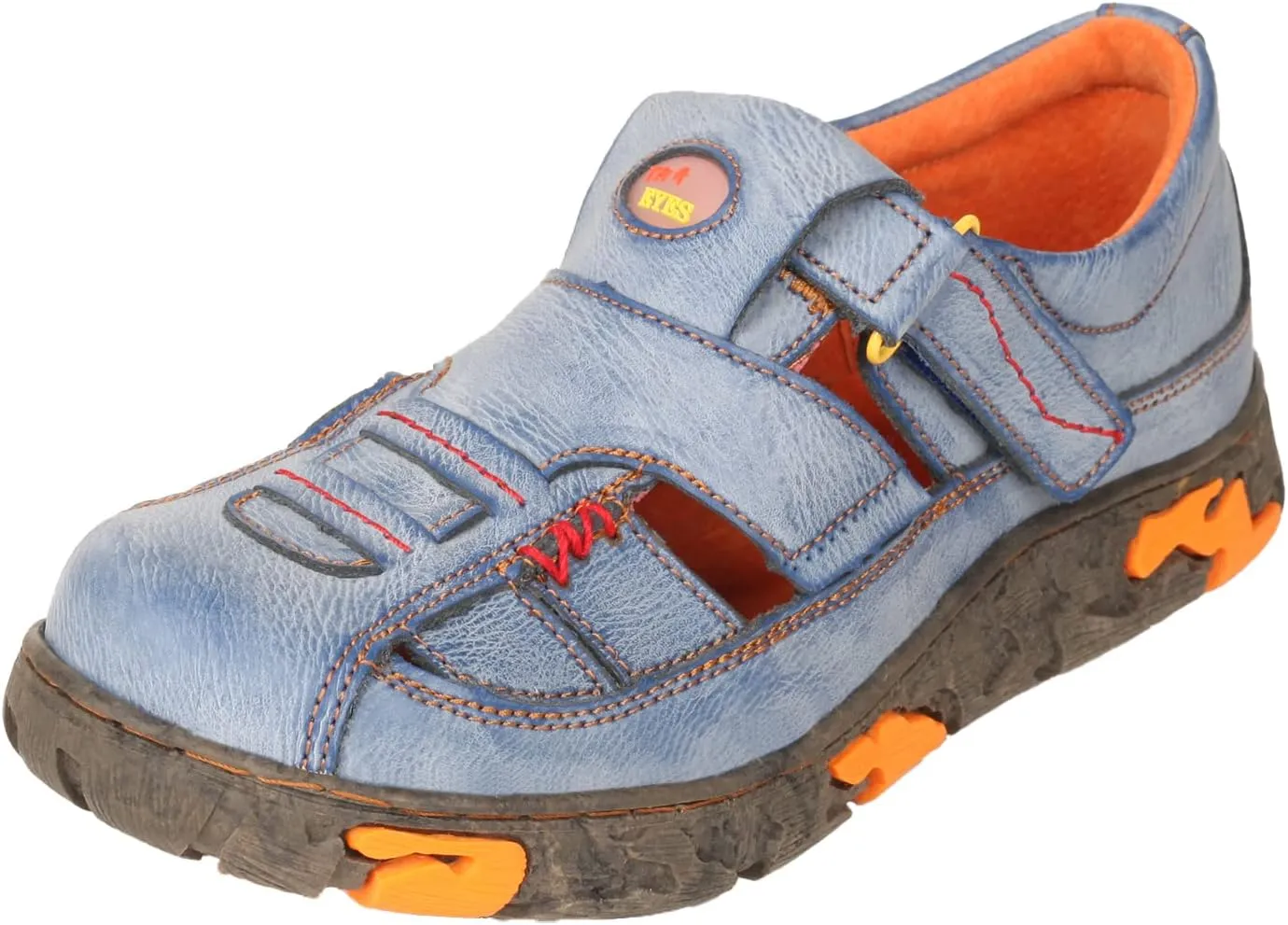 TMA EYES Womens Hand Stitching Leaher Shoes with Hollow Breathable Hook and Loop Slip-on Casual Shoes