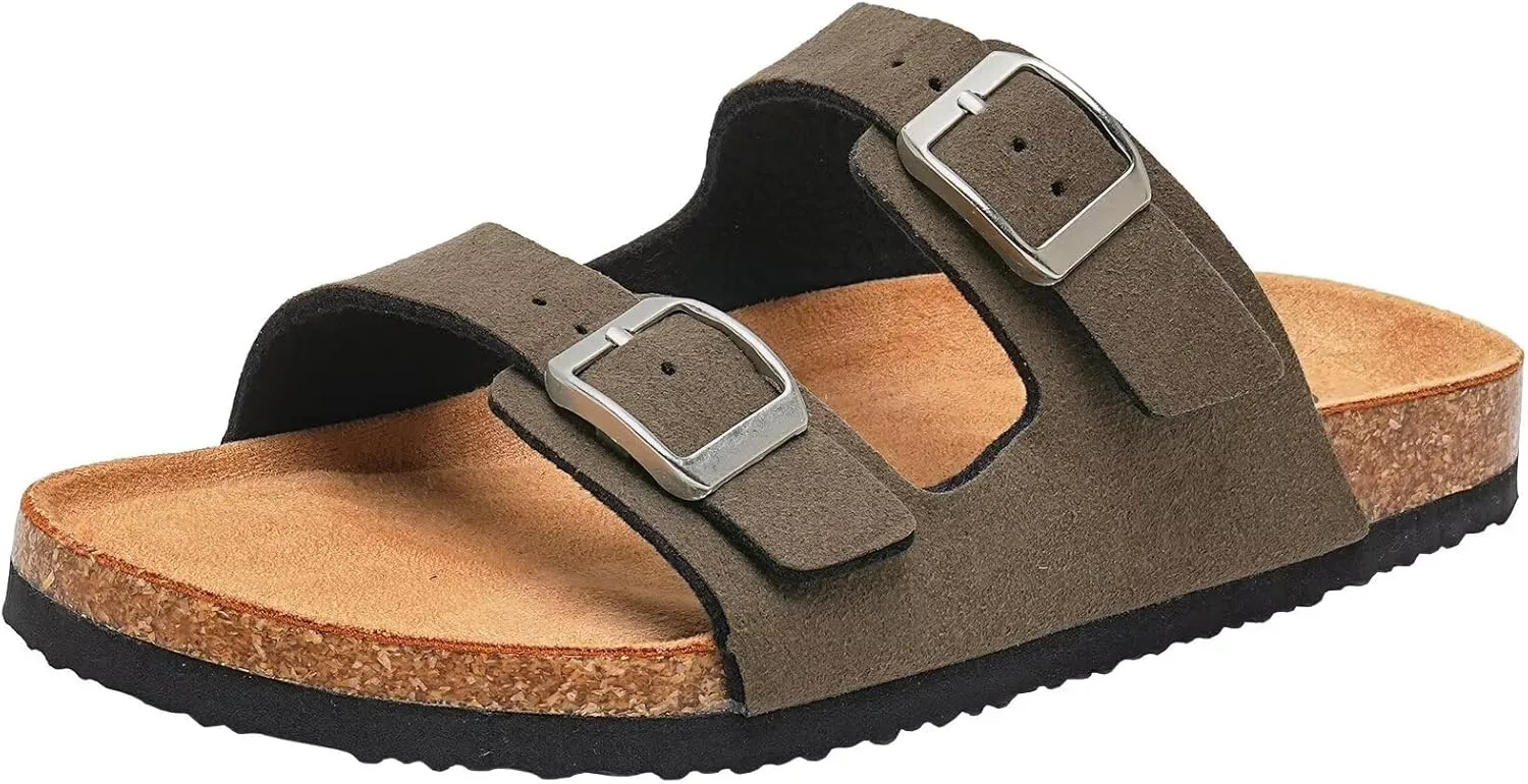 Torotto Kids Sandals Boys Girls Slide Summer Non-slip Cork Sandals with Adjustable Straps for Indoor & Outdoor