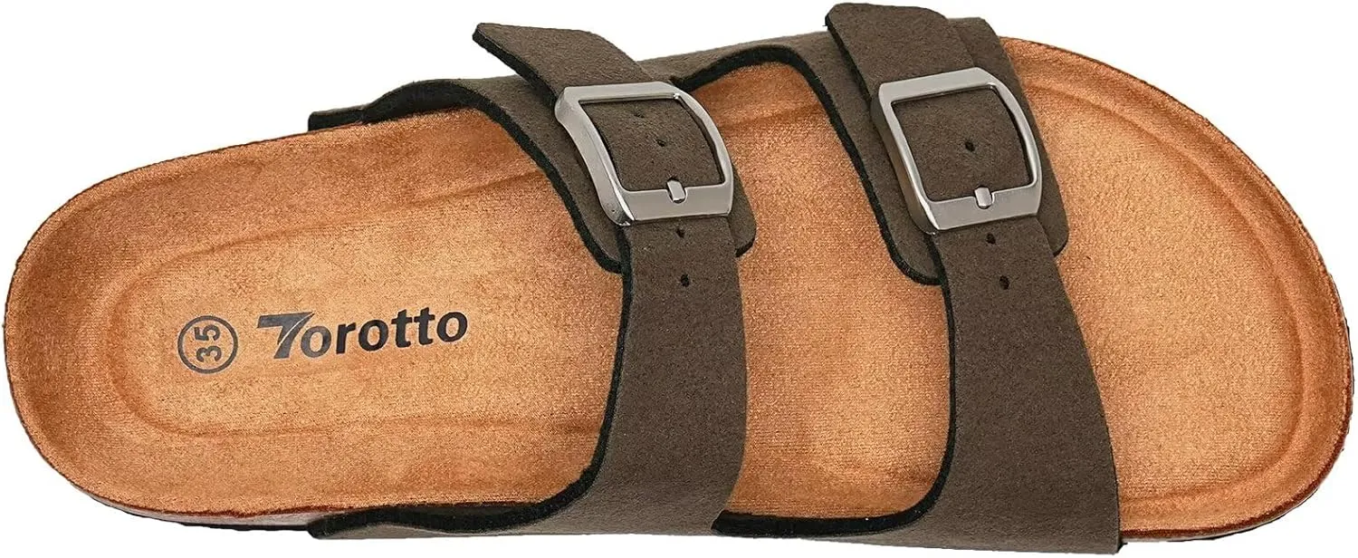 Torotto Kids Sandals Boys Girls Slide Summer Non-slip Cork Sandals with Adjustable Straps for Indoor & Outdoor