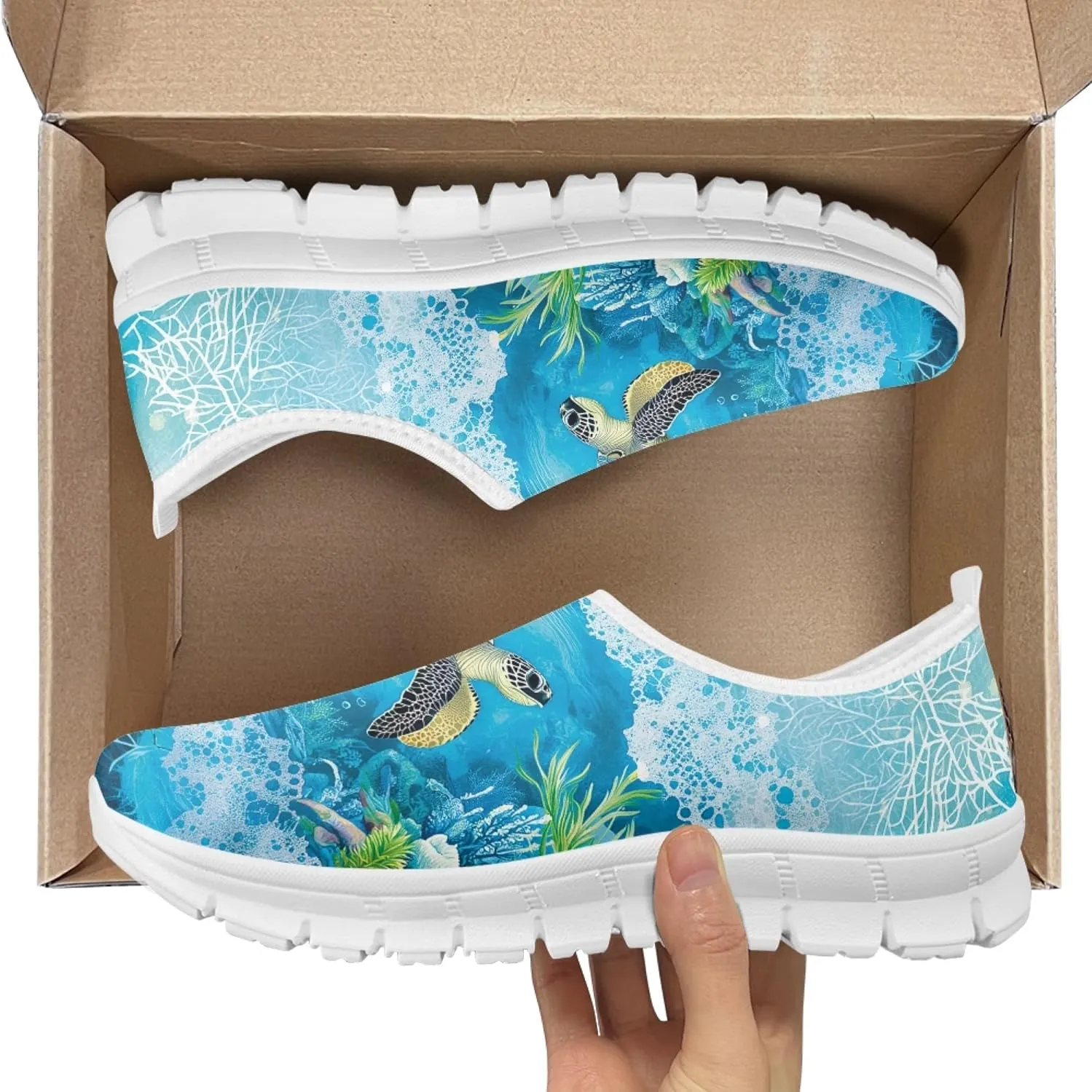 Trendy Print Womens Shoes Slip-on Walking Shoes Sneakers Breathable Mesh Casual Footwear
