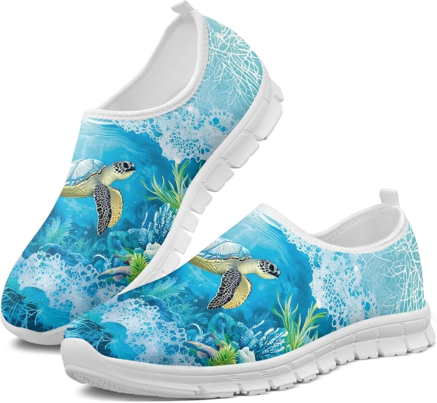Trendy Print Womens Shoes Slip-on Walking Shoes Sneakers Breathable Mesh Casual Footwear