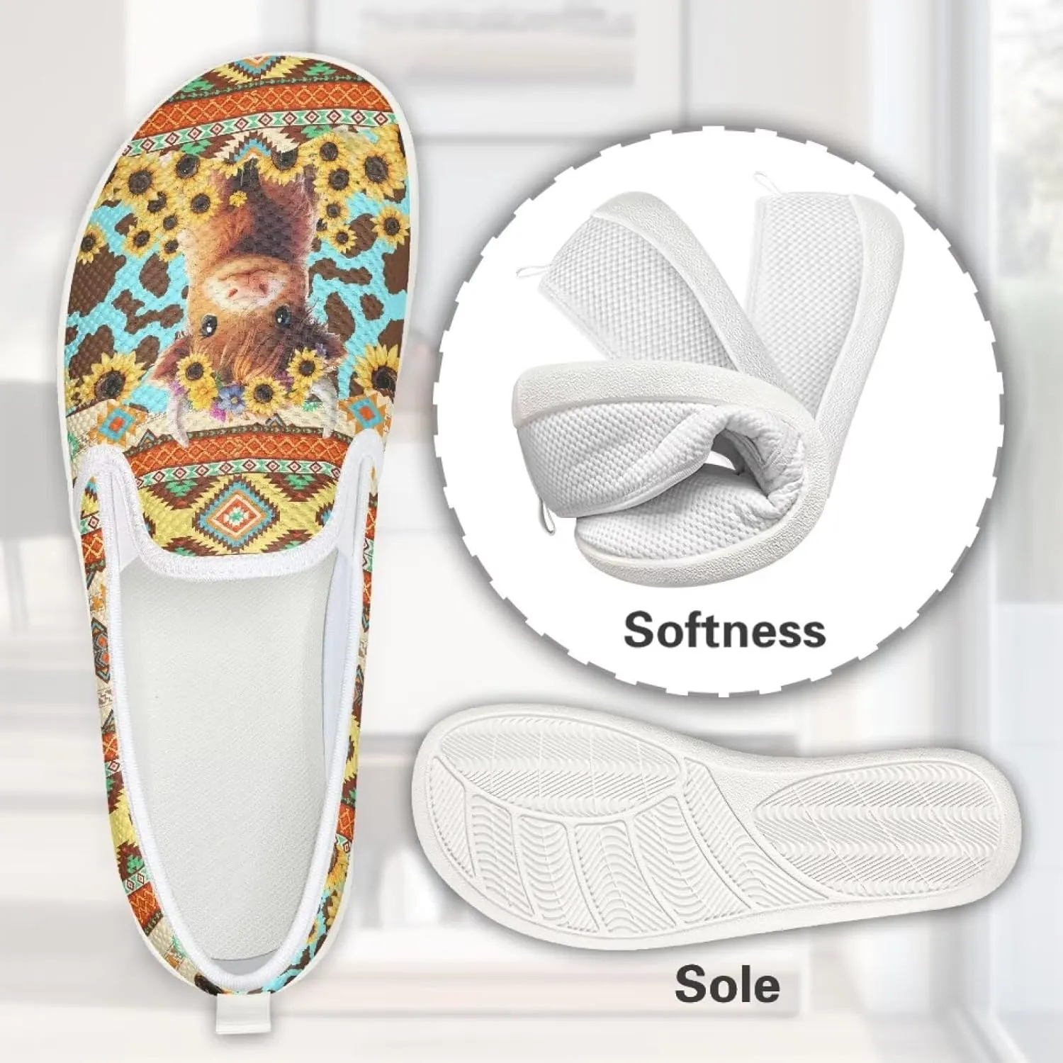 Trendy Womens Flats Shoes Ethnic Style Casual Shoes for Women Slip On Shoes