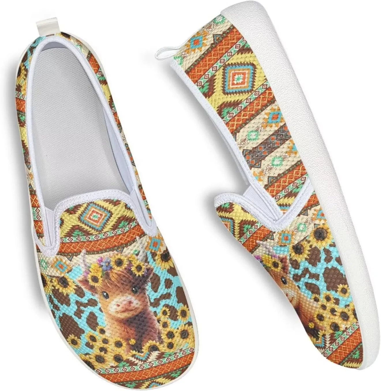 Trendy Womens Flats Shoes Ethnic Style Casual Shoes for Women Slip On Shoes