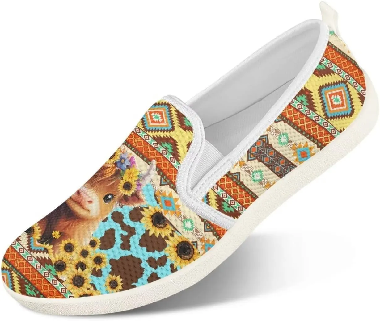 Trendy Womens Flats Shoes Ethnic Style Casual Shoes for Women Slip On Shoes