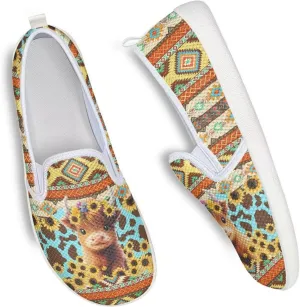 Trendy Womens Flats Shoes Ethnic Style Casual Shoes for Women Slip On Shoes