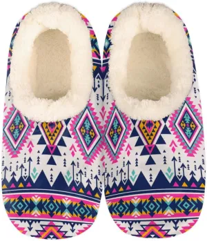 Tribe Ethnic Geometric Slippers for Women Slipper Socks Soft Fuzzy House Slippers Shoes for Indoor Bedroom, Winter Cozy Christmas Gifts, Ethnic Pattern
