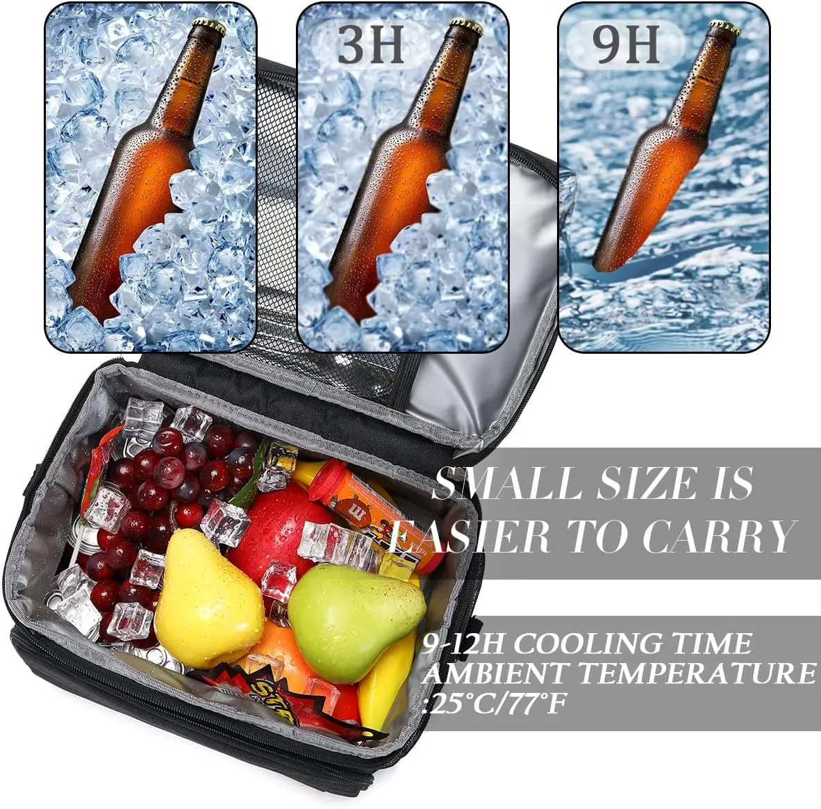 TuErcao Cooler Bag 24 Cans Leakproof Portable Collapsible Soft Cooler Small Ice Chest for Beach Camping Travel Cooler for Car, 15qt Lunch Box Cooler for Men Work Picnic