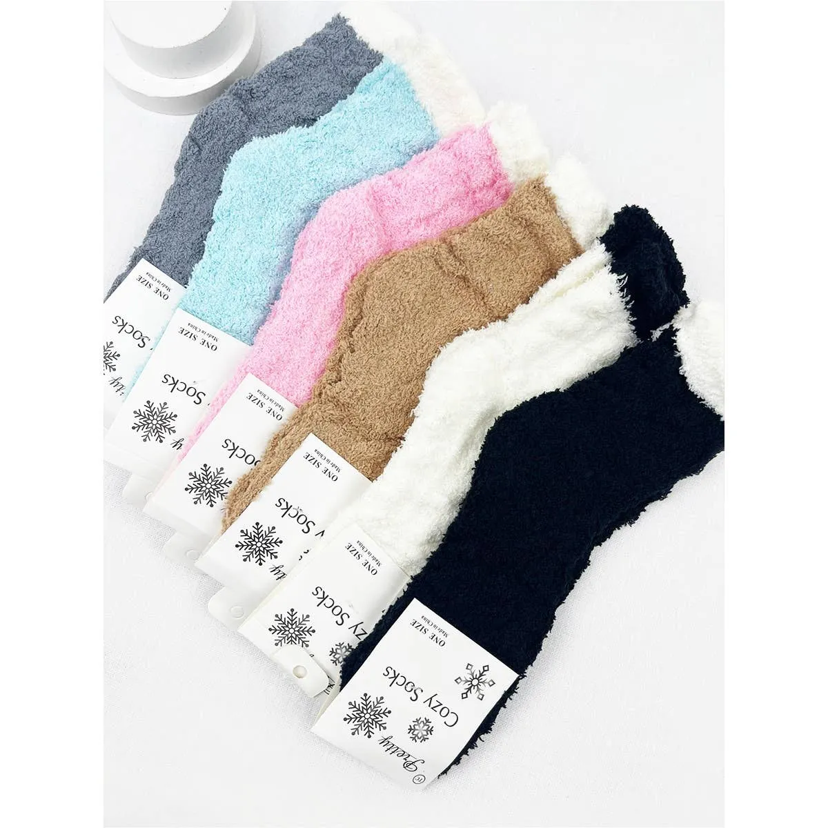 Two Tone Solid Cable Pattern Cozy Warm Socks
