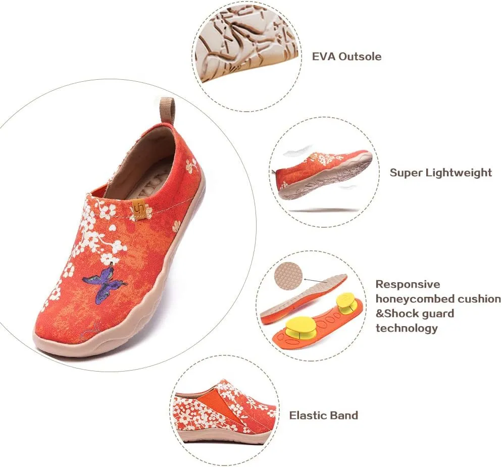 UIN Women's Art Travel Slip-On Shoes Casual Lightweight Breathable Flats Comfortable Loafers