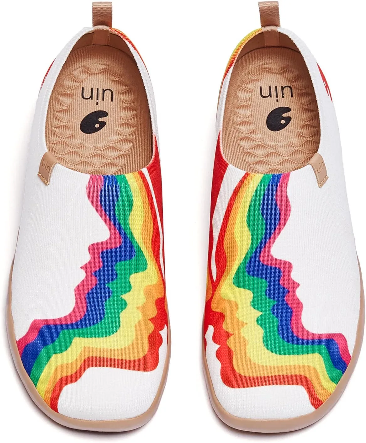 UIN Women's Slip-On Shoes Comfortable Breathable Knit Casual Footwear Stylish Travel-Friendly Loafers