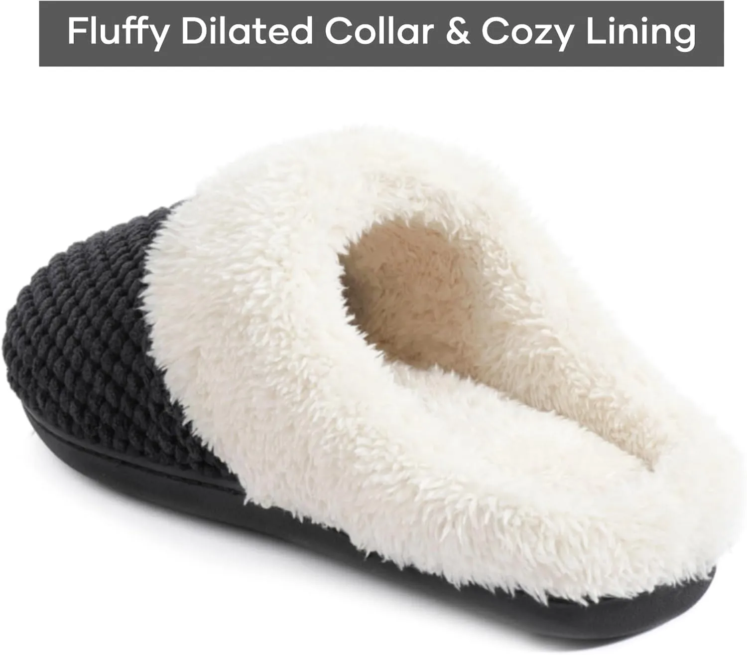 ULTRAIDEAS Women's Lamb-hug Comfy Fleece House Slippers Memory Foam, Slip-on House Shoes Indoor Outdoor