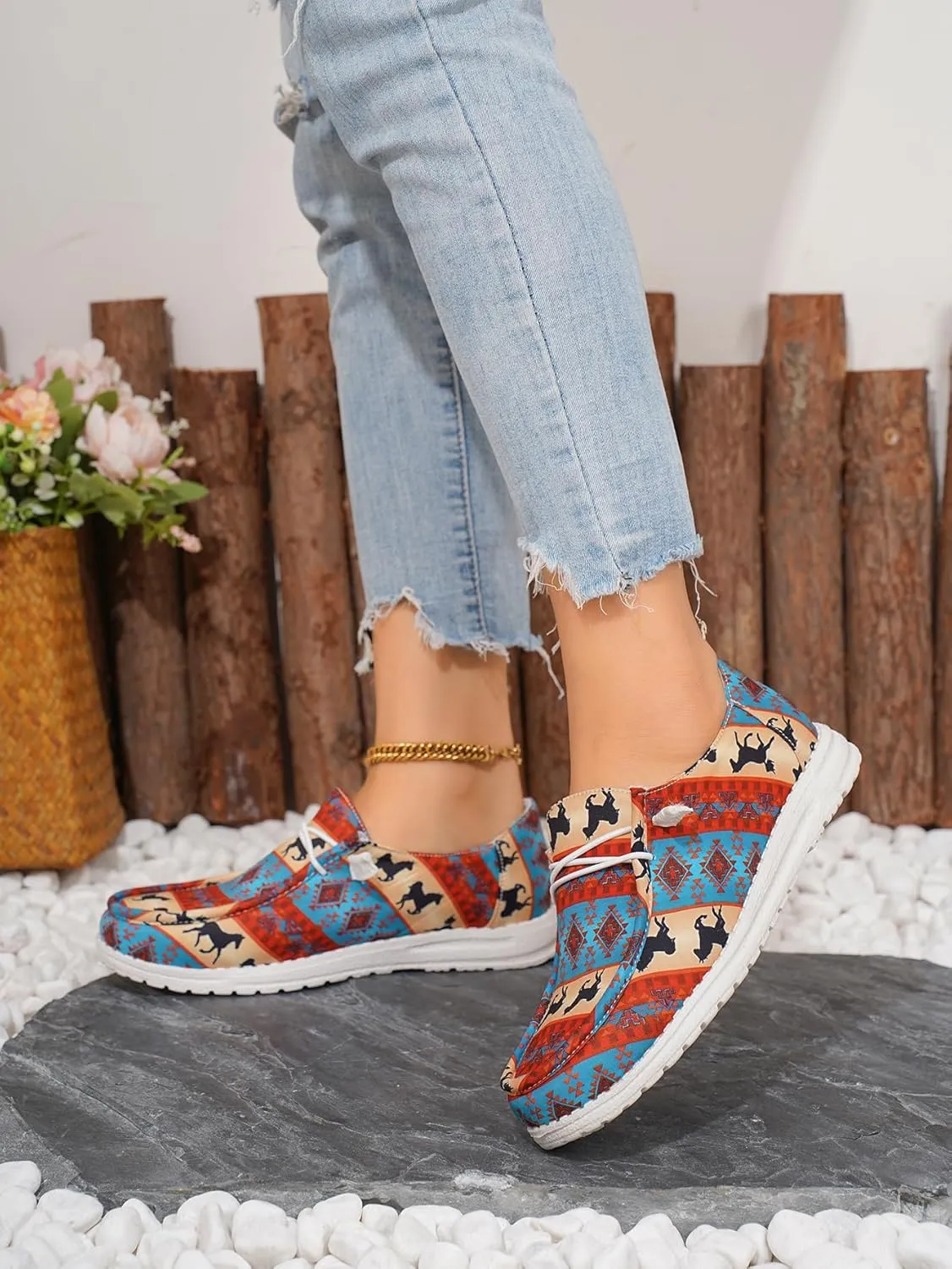 Unisex-Adult Sunflower Floral Canvas Loafers Comfortable Boat Shoes Easy Slip On Lightweight Deck Shoes Elastic Laces Outdoor Flat Walking Shoes Breathable Drving Shoes Sneakers for Women Men