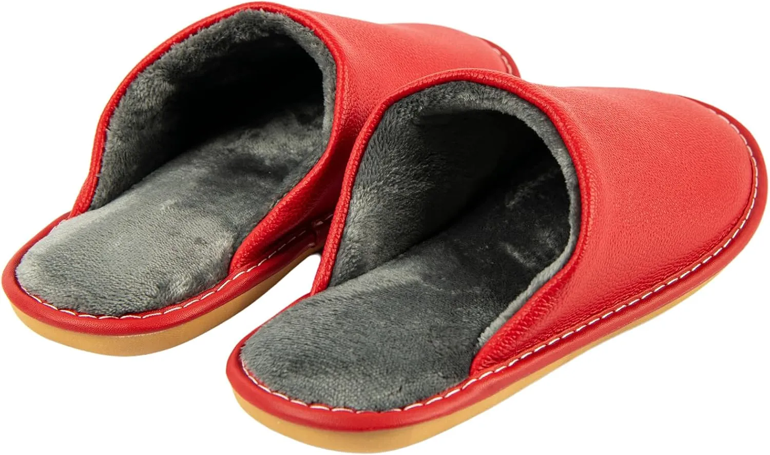 Unisex Genuine Leather House Slippers for Men and Women, Indoor Slip-On Slippers, Non-Slip Sole, Soft Lining, Comfortable and Durable Home Shoes