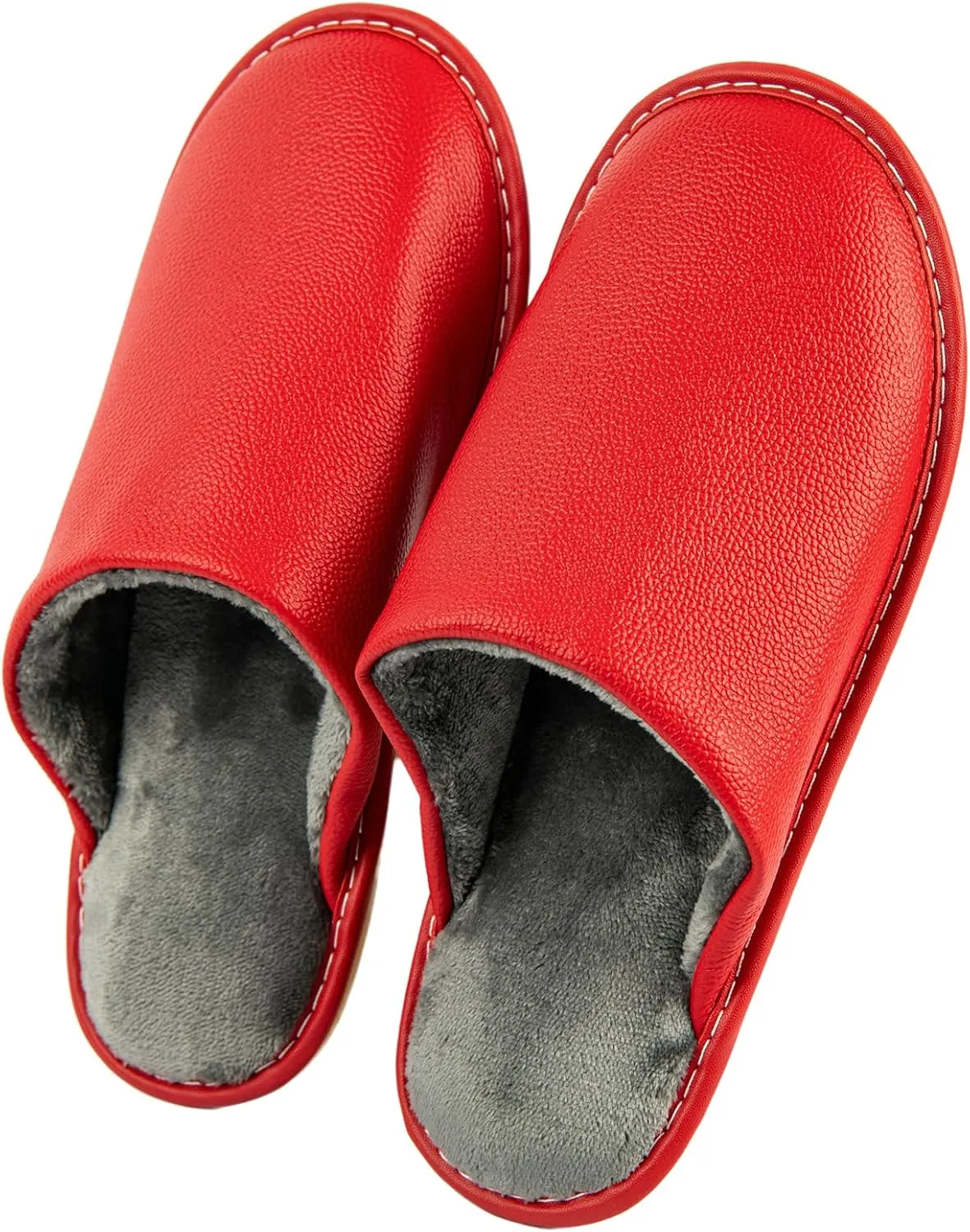 Unisex Genuine Leather House Slippers for Men and Women, Indoor Slip-On Slippers, Non-Slip Sole, Soft Lining, Comfortable and Durable Home Shoes