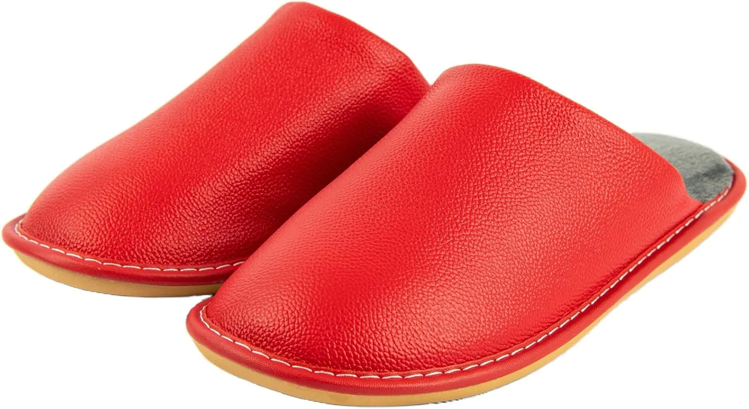 Unisex Genuine Leather House Slippers for Men and Women, Indoor Slip-On Slippers, Non-Slip Sole, Soft Lining, Comfortable and Durable Home Shoes