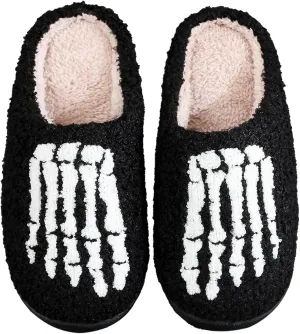 Unisex Leopard Print Happy Face Slippers - Retro Memory Foam Soft Plush Non-Slip Home Shoes