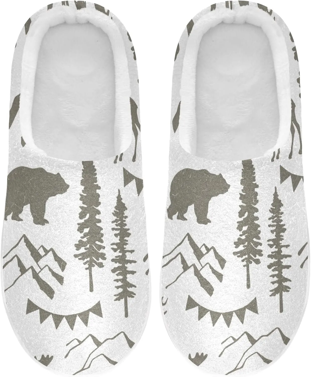 Unisex Memory Foam House Slippers Non-Skid Soft Warm Sole Coral Fleece Slip-on Closed Toe Hand Free Shoes for Bedroom Travel 6-17