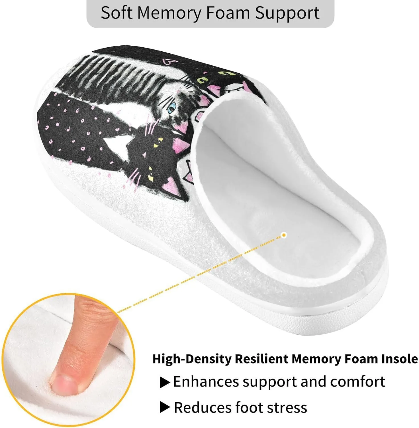 Unisex Memory Foam Slippers Non-Skid Slip-on Soft Warm Sole Fleece Shoes 6-17