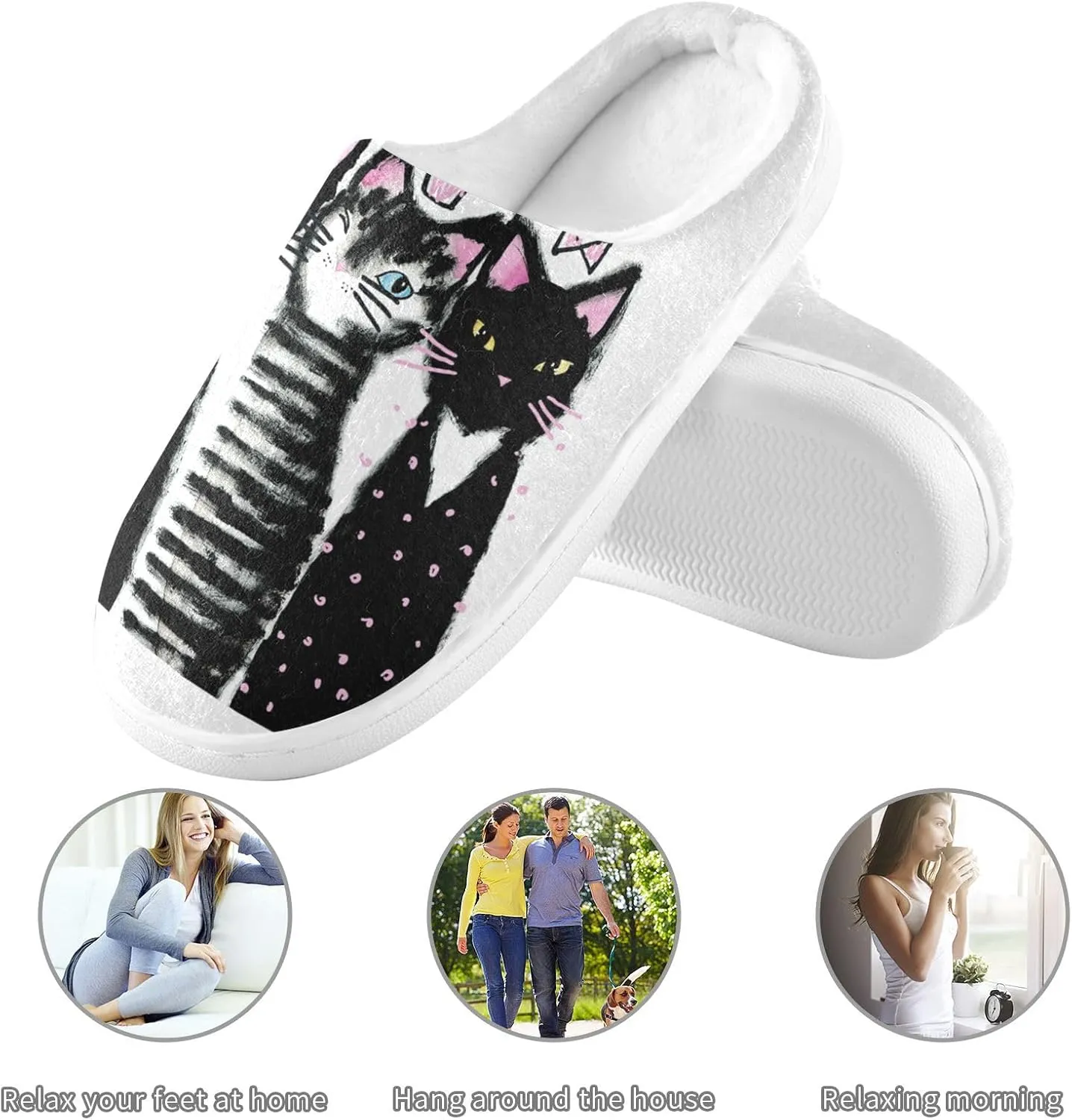 Unisex Memory Foam Slippers Non-Skid Slip-on Soft Warm Sole Fleece Shoes 6-17